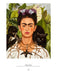 Frida Kahlo self-portrait with Thorn Necklace and Hummingbird, surrounded by plants and animals- image of insert for assembly reference