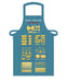 Cavallini & Co. Pasta Cotton Apron- Blue apron with pasta illustrations and 'Pasta Italiana' text on a white background