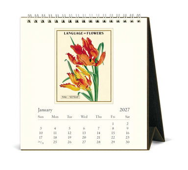 2027 Cavallini & Co. Language of Flowers Desk Calendar january