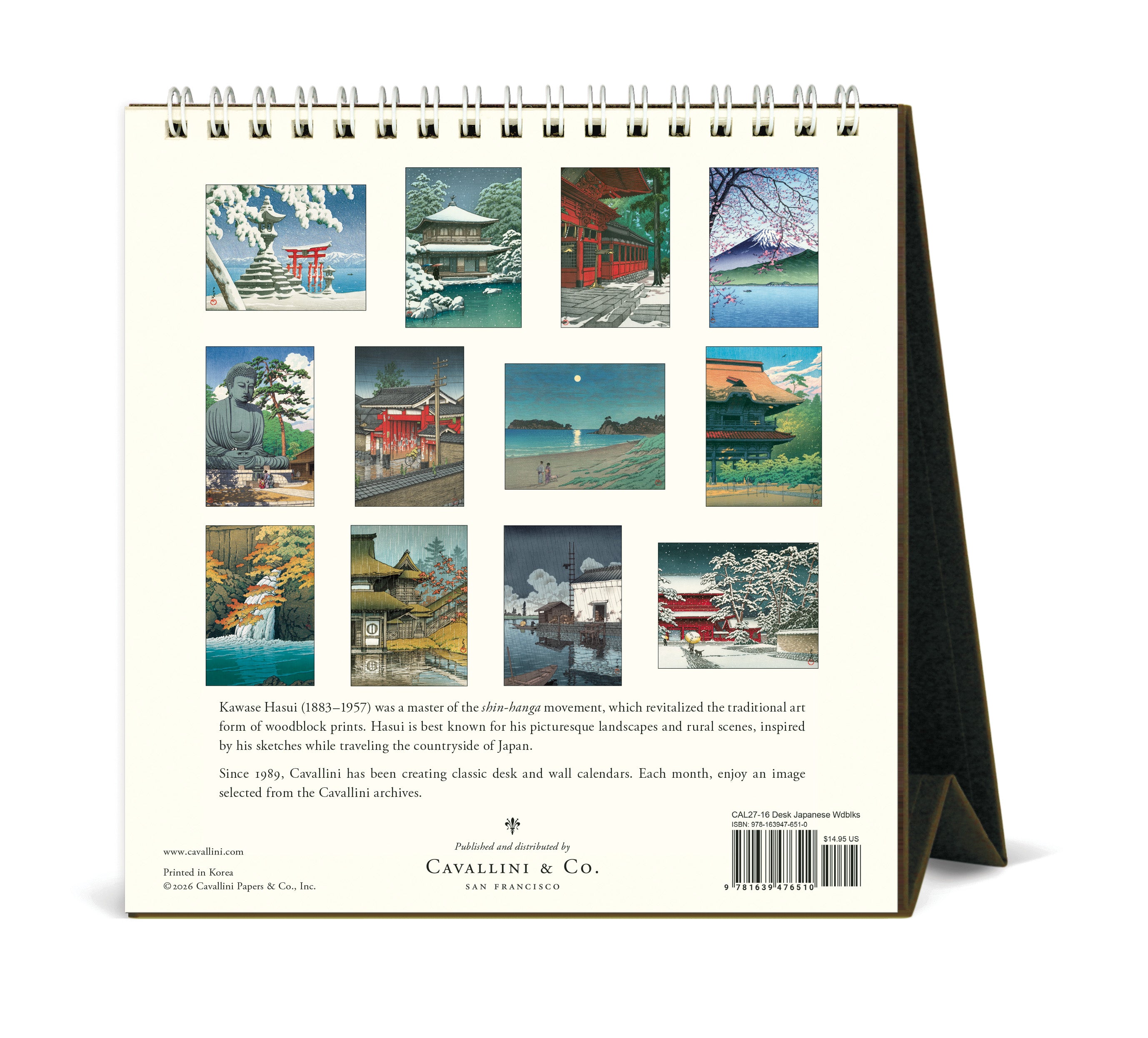 2027 Cavallini & Co. Japanese Woodblocks Desk Calendar