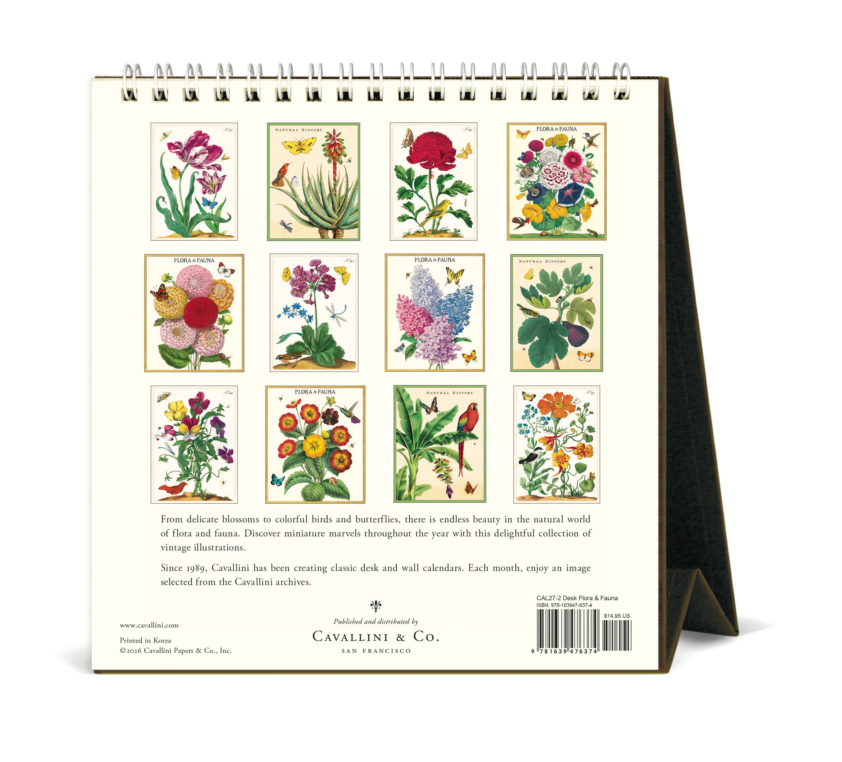 2027 Cavallini & Co. Flora & Fauna Desk Calendar- NEW for 2027