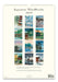Calendar back cover with Japanese woodblock prints featuring landscapes and architecture.
