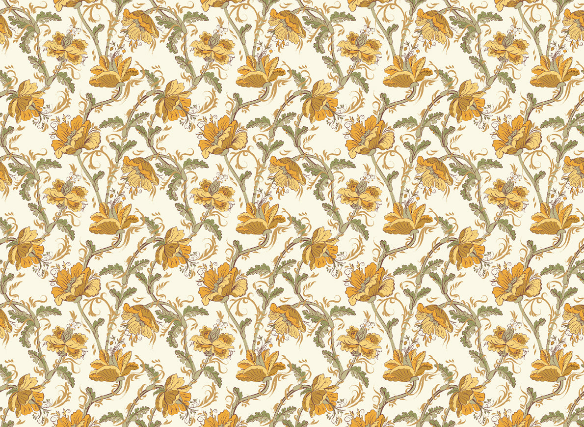 Rossi 1931 Italian Decorative Paper- Florentine Flowers and Stems
