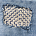 Sashiko Patch Class sample with decorative patch in blue jeans