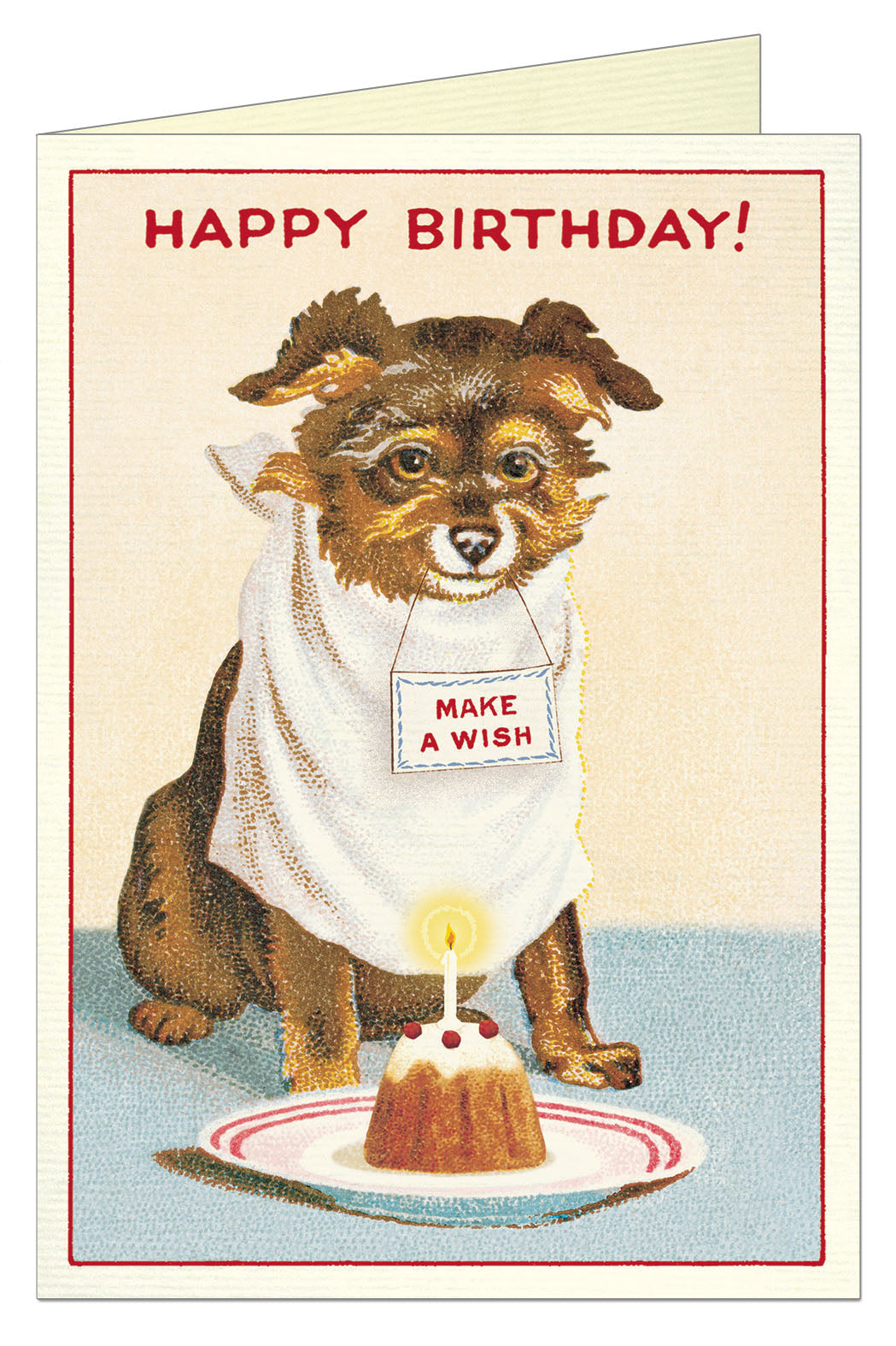 Cavallini & Co. Dog and Cake Single Blank Birthday Card

