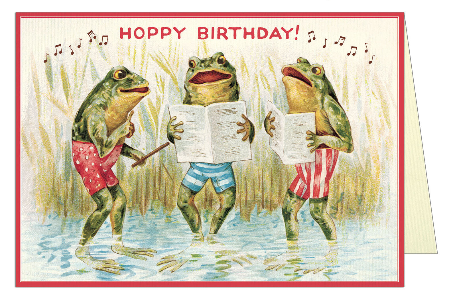 Cavallini & Co. Happy Birthday Singing Frogs Single Card