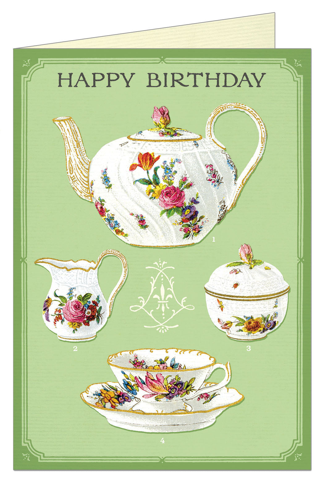 Cavallini & Co. Tea Time Single Blank Birthday Card