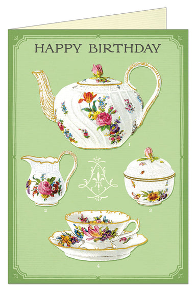 Cavallini & Co. Tea Time Single Blank Birthday Card