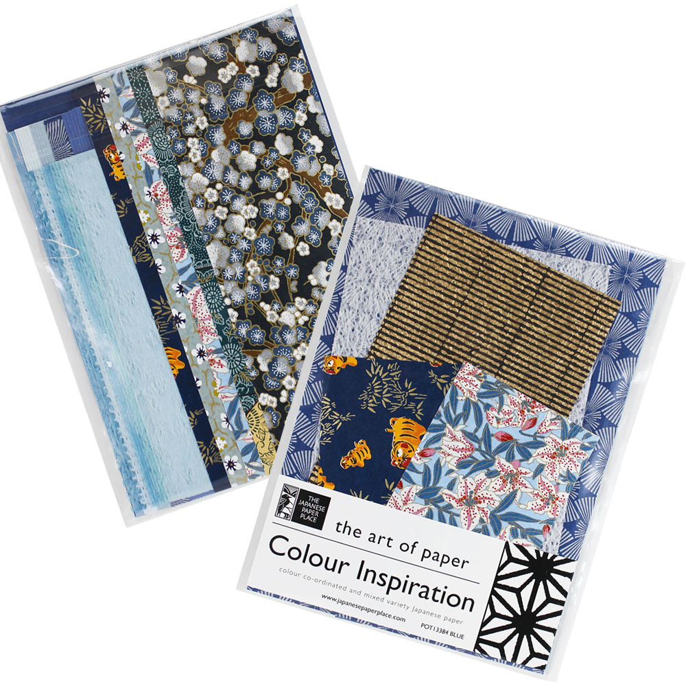 Japanese paper scrap packs- blue variety pack