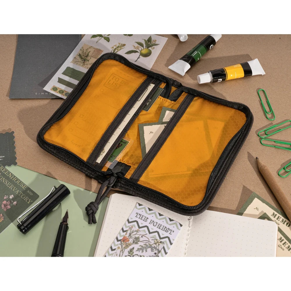 Lochby Pocket Journal in black with yellow interior (Bumblebee color scheme)