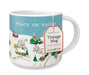Cavallini & Co. Christmas Peace on Earth Ceramic Mug with hang tag 