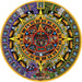 Michael Angulo: Aztec Sun Stone 1000-Piece Circular Jigsaw Puzzle finished puzzle