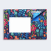 Pigeon Post- Midnight Garden sample with flowers on navy blue background showing address area