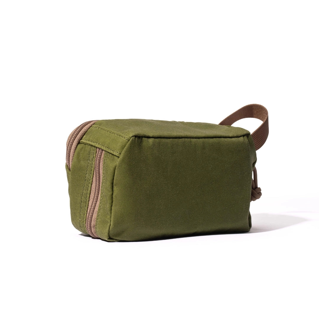 Lime Mini Venture pouch shown at an angle. 