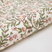 Handmade Indian Cotton Paper- Block Printed birds with green leaves, pink berries, and gold accents- detail