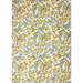 Floral and bird patterned paper with yellow flowers and green leaves on a white background- full sheet