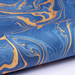Handmade marbled paper "free spirit" shades of dark blue with gold- detail