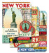 Cavallini & Co. New York City Mini Notebook Set- Three mini notebooks with New York-themed designs featuring the Statue of Liberty and cityscapes.