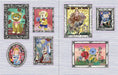 Nathalie Lété Sticker Book- example pages- Collection of framed illustrations on a lined paper background