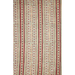 Striped paper with red, green and gold patterns