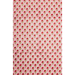 Handmade Indian Cotton Paper- Block Printed Red Daisy with pink background- full sheet
