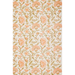 Block printed foral flowers with green leaves on white background- full sheet