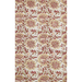 Floral patterned paper with red, gold and green design on a white background