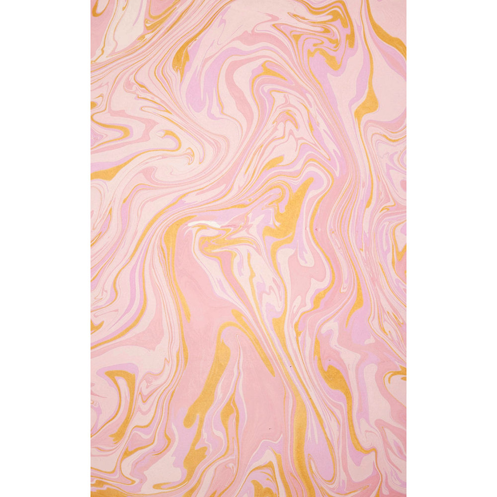 Handmade marbled paper "free spirit" champagne with pinks and gold- full sheet