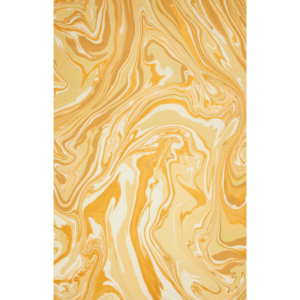 Handmade Indian Cotton Paper- Marbled Champagne -Free Spirit- shades of yellow and gold- full sheet