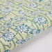 Handmade Indian Cotton Paper- Block Printed lotus floral pattern with indigo flowers and green stems- detail