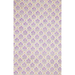 Block Printed lavender and green repeating flower pattern with  gold arches- full sheet