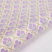 Handmade Indian Cotton Paper- Block Printed lavender and gold floral pattern with  gold arches- detail