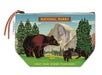 Cavallini & Co. National Parks Bear Vintage Pouch- Pouch with bear and cubs design featuring national parks text