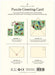 Cavallini & Co. puzzle greeting card packaging with step-by-step instructions.