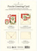 Cavallini & Co. Puzzle Greeting Card packaging with step-by-step instructions on a white background.