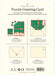 Cavallini & Co. puzzle greeting card packaging with step-by-step instructions.