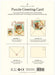Cavallini & Co. Puzzle Greeting Card packaging with steps on how to use the product.