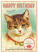 Cavallini & Co. Happy Birthday Cat Puzzle Greeting Card
