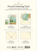 Cavallini & Co. Puzzle Greeting Card packaging with step-by-step instructions on a white background.