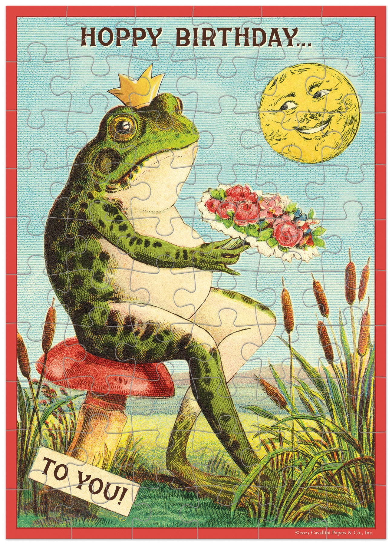 Cavallini & Co. Happy Birthday Frog Puzzle Greeting Card
