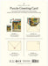 Cavallini & Co. Puzzle Greeting Card packaging with instructions and product images.