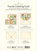 Cavallini & Co. Puzzle Greeting Card packaging with step-by-step instructions on a white background.