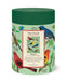 Cylindrical puzzle box with bird illustrations on a white background