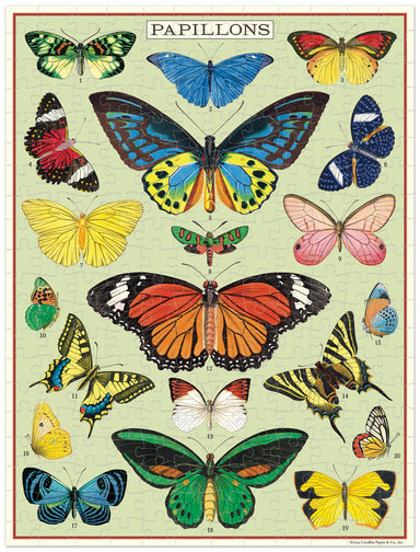 Cavallini & Co. Butterflies 240 Piece Mini Puzzle image showing finished puzzle