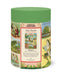 Cylindrical puzzle box with frog-themed illustrations on a white background