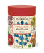  cylindrical puzzle box with floral design and 'A Year in Flowers' text