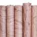 Handmade Marbled Paper- Dusty Pink with Gold and Charcoal 5 sheets rolled to show pattern variations