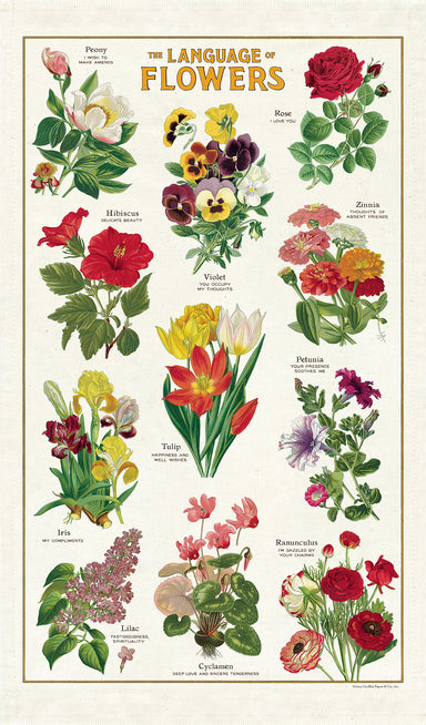 Cavallini & Co. Language of Flowers Cotton Tea Towel