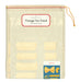 Vintage tea towel with pasta illustrations and Cavallini & Co branding.