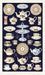 Cavallini & Co. Tea Time Cotton Tea Towel shown open